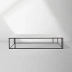 Nomad Rectangular Coffee Table with White Marble Top Steel Base Living Room Center Tea Table