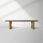 San Germani 72" Coffee Table with Carrara Marble Top Rennes Metal Base