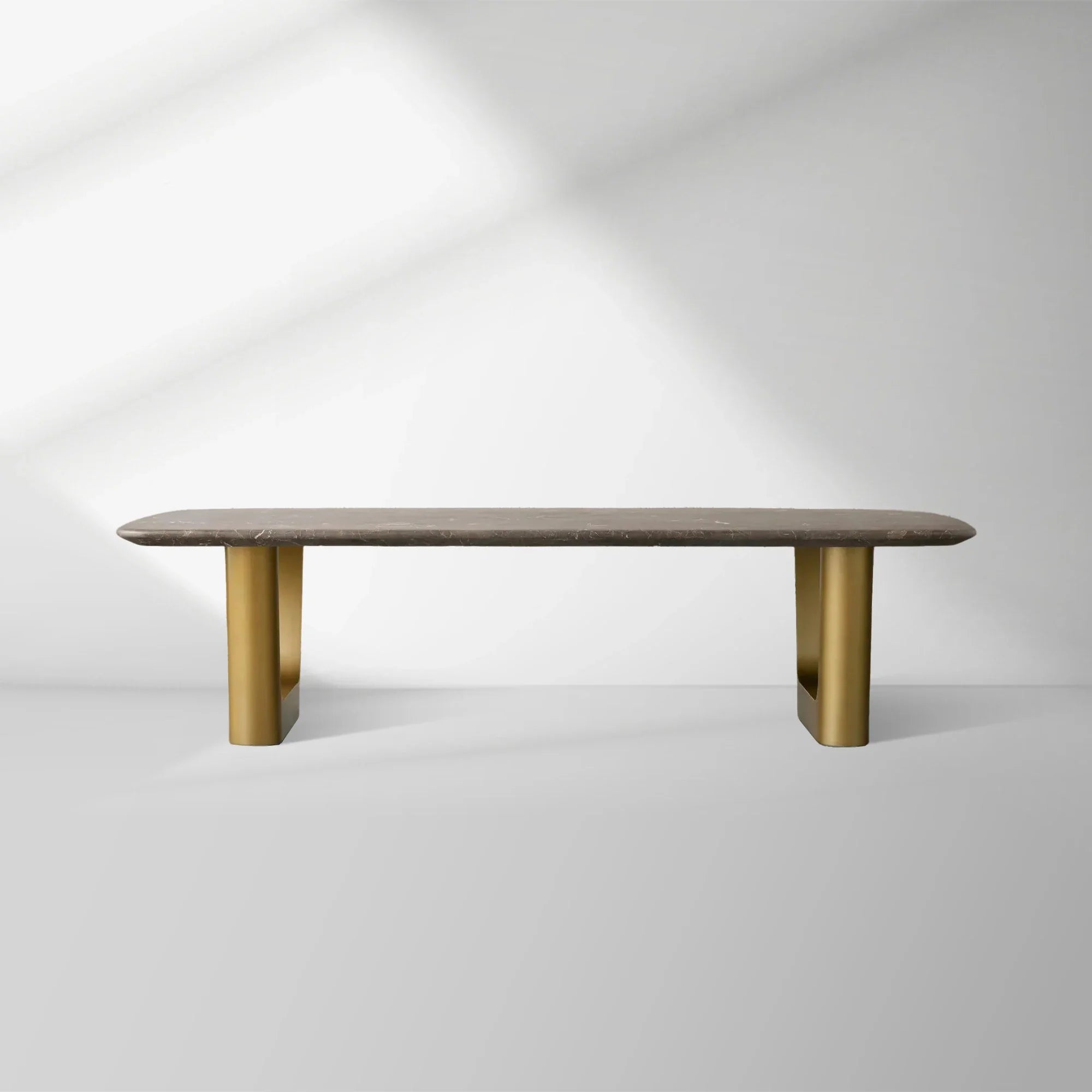 San Germani 72" Coffee Table with Carrara Marble Top Rennes Metal Base