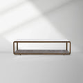 Table basse rectangulaire en verre Max avec fausse incrustation en galuchat