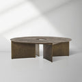 Bowie Couchtisch mit gehämmertem Couch-Zentral-Teetisch aus Aluminiumguss in Antikbronze