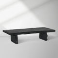 Nobu Wood Rectangular Coffee Table Sofa Center Tea Table with Burnt Noir Finish Natural Feel