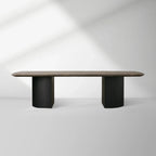 San Germani 72" Steincouchtisch mit Natursteinplatte und Dauphine Metallfuß