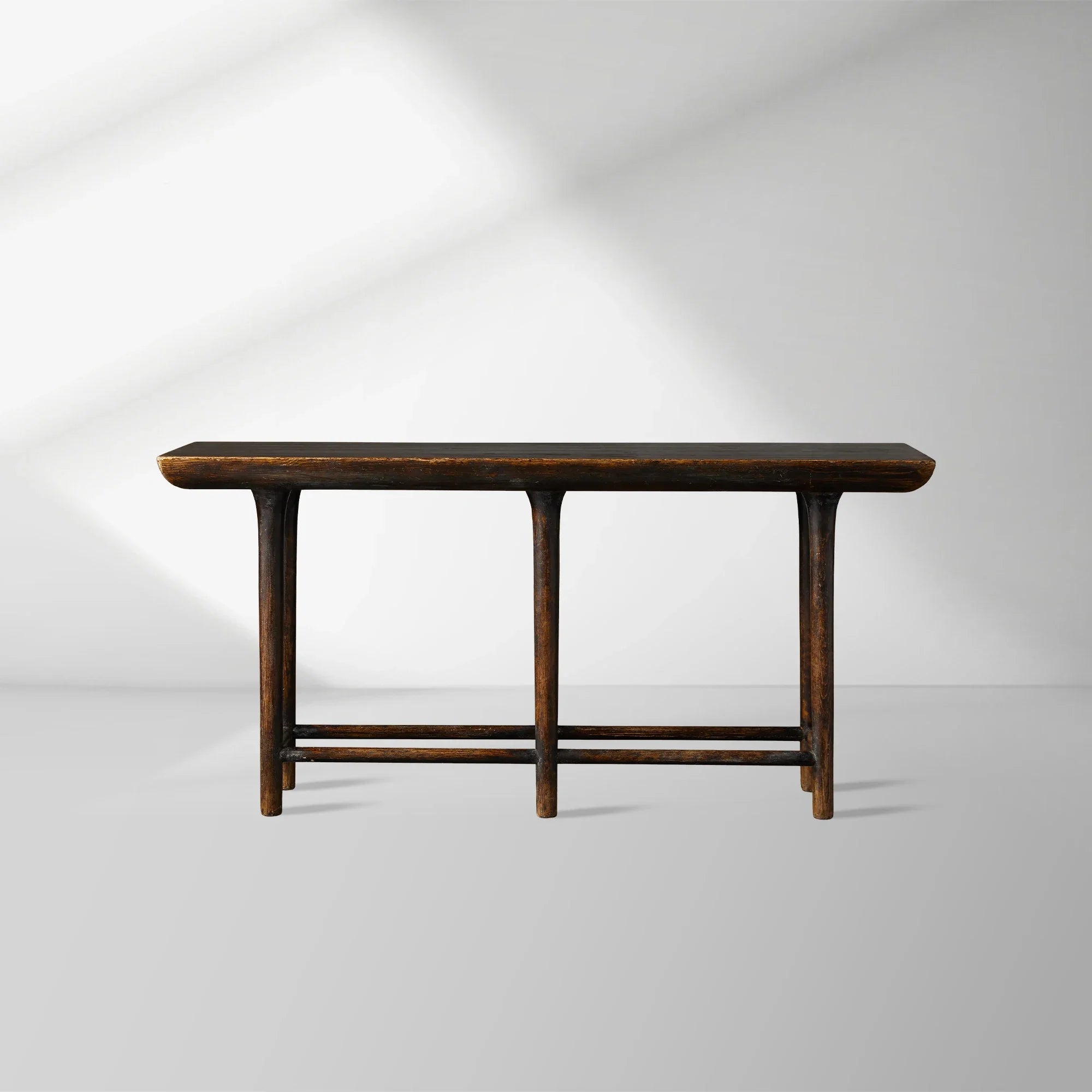 Console d'entrée Yasu en bois de pin, style rustique fermier pour couloir et entrée