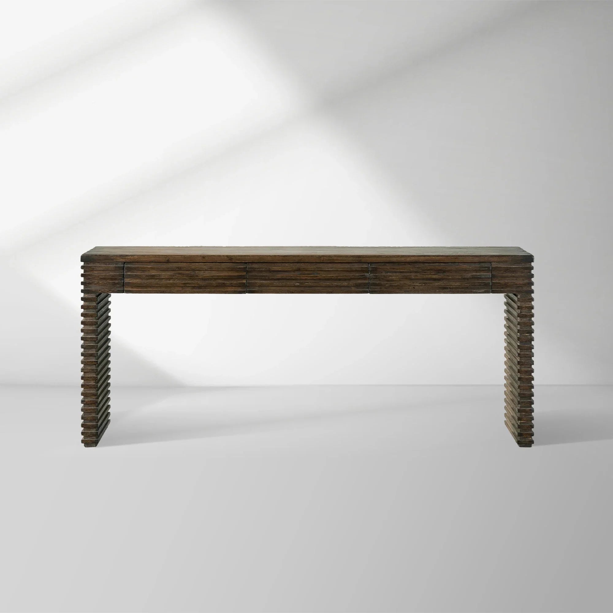 Kai Solid Reclaimed Pine Entryway Console Storage Table Vintage Style Hallway Entrance Table with Drawer