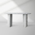 Serafin Entryway Console Table in Solid Grey Dolomite Natural Stone Hallway Entrance Table Modern Luxury & Minimalism Style