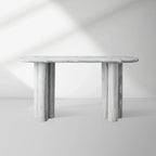 Serafin Entryway Console Table in Solid Grey Dolomite Natural Stone Hallway Entrance Table Modern Luxury & Minimalism Style