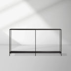 Kavali Metal Entryway Console Table Solid Iron Frame Hallway Entrance Table Elegant & Simple Style