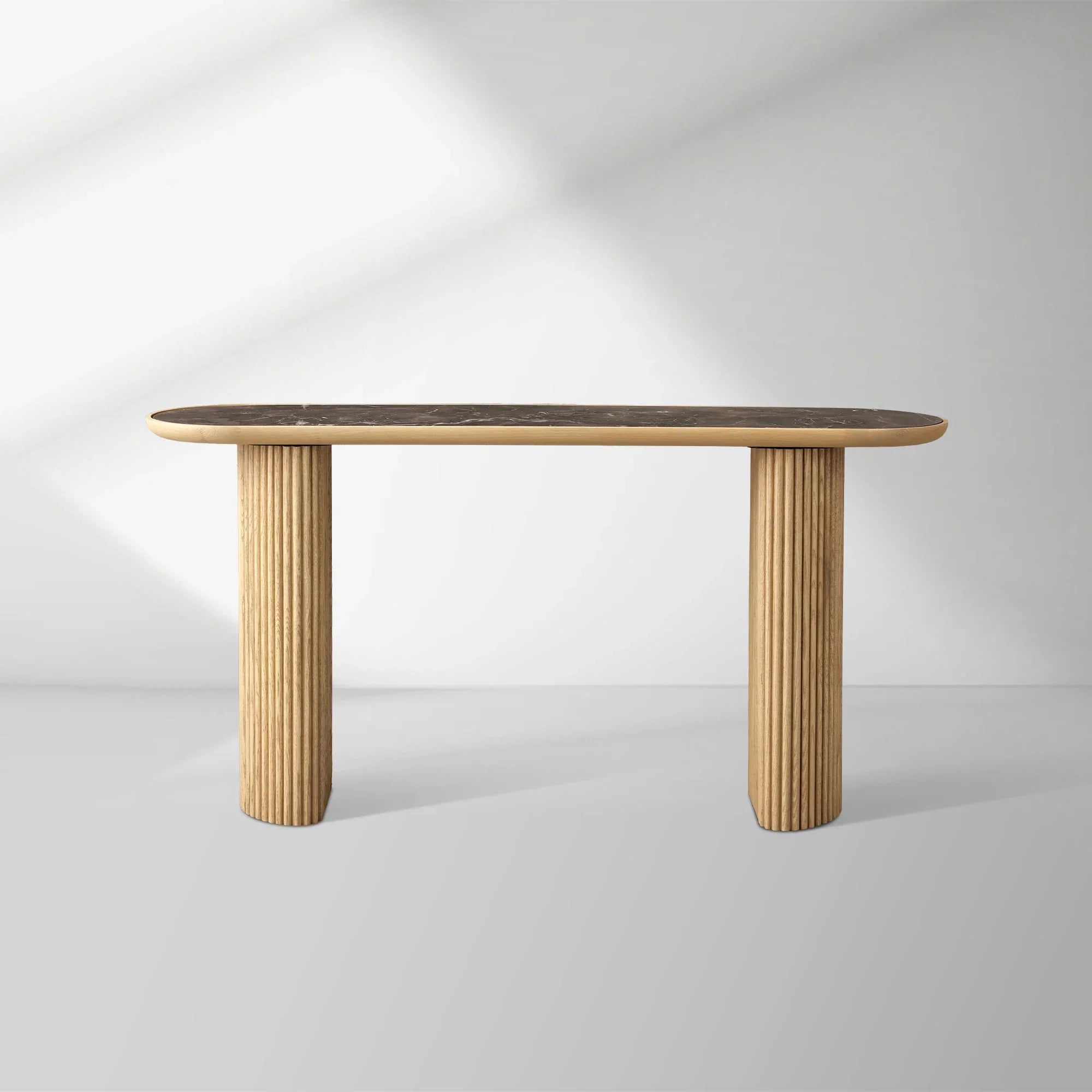 Aster Solid Oak Entryway Console Table Hallway Entrance Table Modern Style