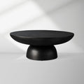 Kyoto Round Coffee Table with Nickel-Plated Cast Aluminum Living Room Metal Center Tea Table Cocktail Table