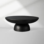 Kyoto Round Coffee Table with Nickel-Plated Cast Aluminum Living Room Metal Center Tea Table Cocktail Table