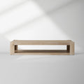 Devon Rectangular Parson-Style Coffee Table Natural Oak Wood Living Room Center Tea Table