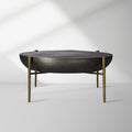 Donovan Coffee Table Cast Aluminum Metal Top Round Living Room Center Tea Table