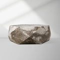 Lysa Onyx Couchtisch mit natürlichem Onyxstein, einzigartiger Holzrahmen, Cocktailtisch, Wohnzimmer, geometrischer Mittel-Teetisch