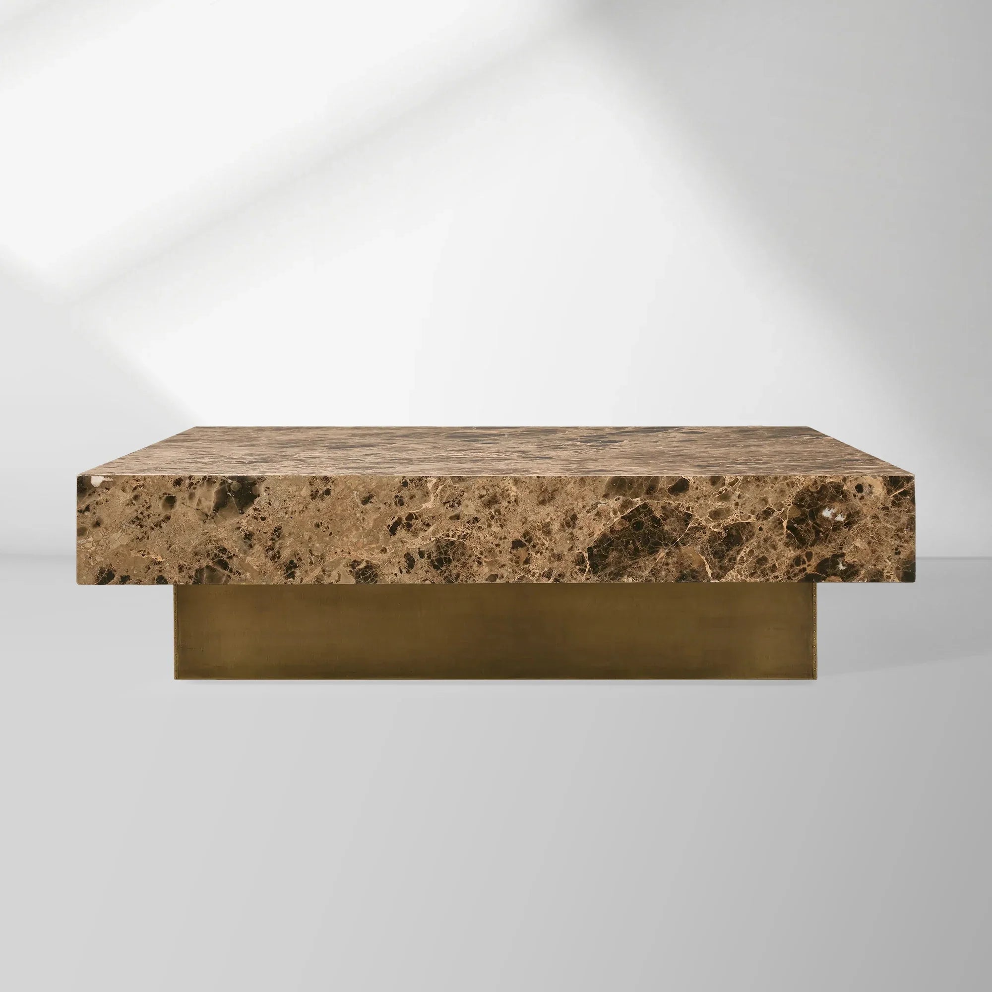 Zelie Coffee Table with Emperador Marble & Brushed Brass Base Luxury Living Room Center Tea Table Cocktail Table