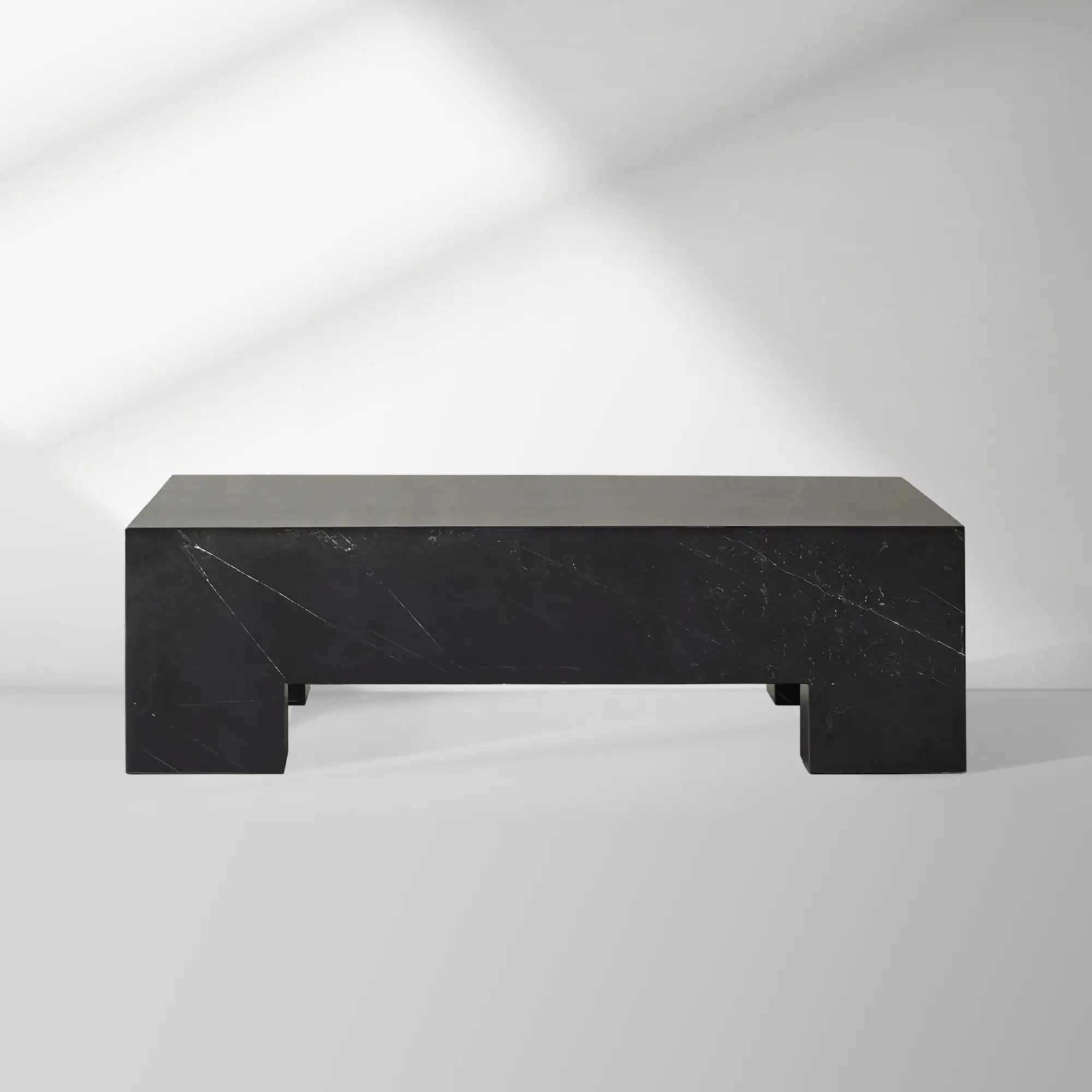 Brooklyn Rectangle Coffee Table wuth Black Marquina Marble Stone Sofa Center Tea Table