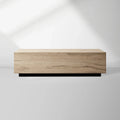 Sullivan Rectangle Coffee Table with Solid Oak Wood Center Tea Table Cocktail Table Rural Style