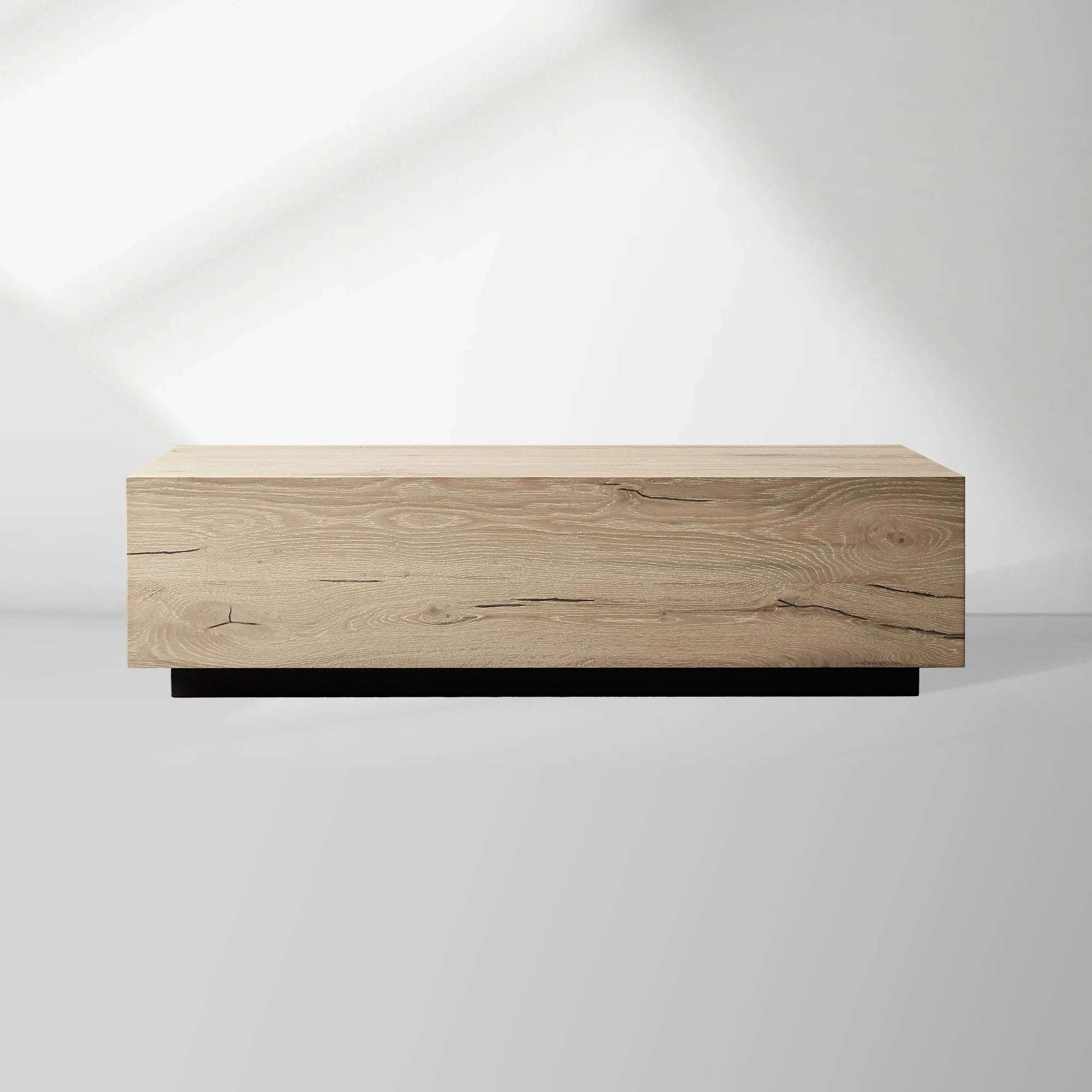 Sullivan Rectangle Coffee Table with Solid Oak Wood Center Tea Table Cocktail Table Rural Style