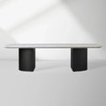 Saint Germain Mix & Match Coffee Table with Marble Top Oak Wood Dauphine Base Cocktail Table Living Room Stone Top Center Tea Table