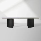 Saint Germain Mix & Match Coffee Table with Marble Top Oak Wood Dauphine Base Cocktail Table Living Room Stone Top Center Tea Table