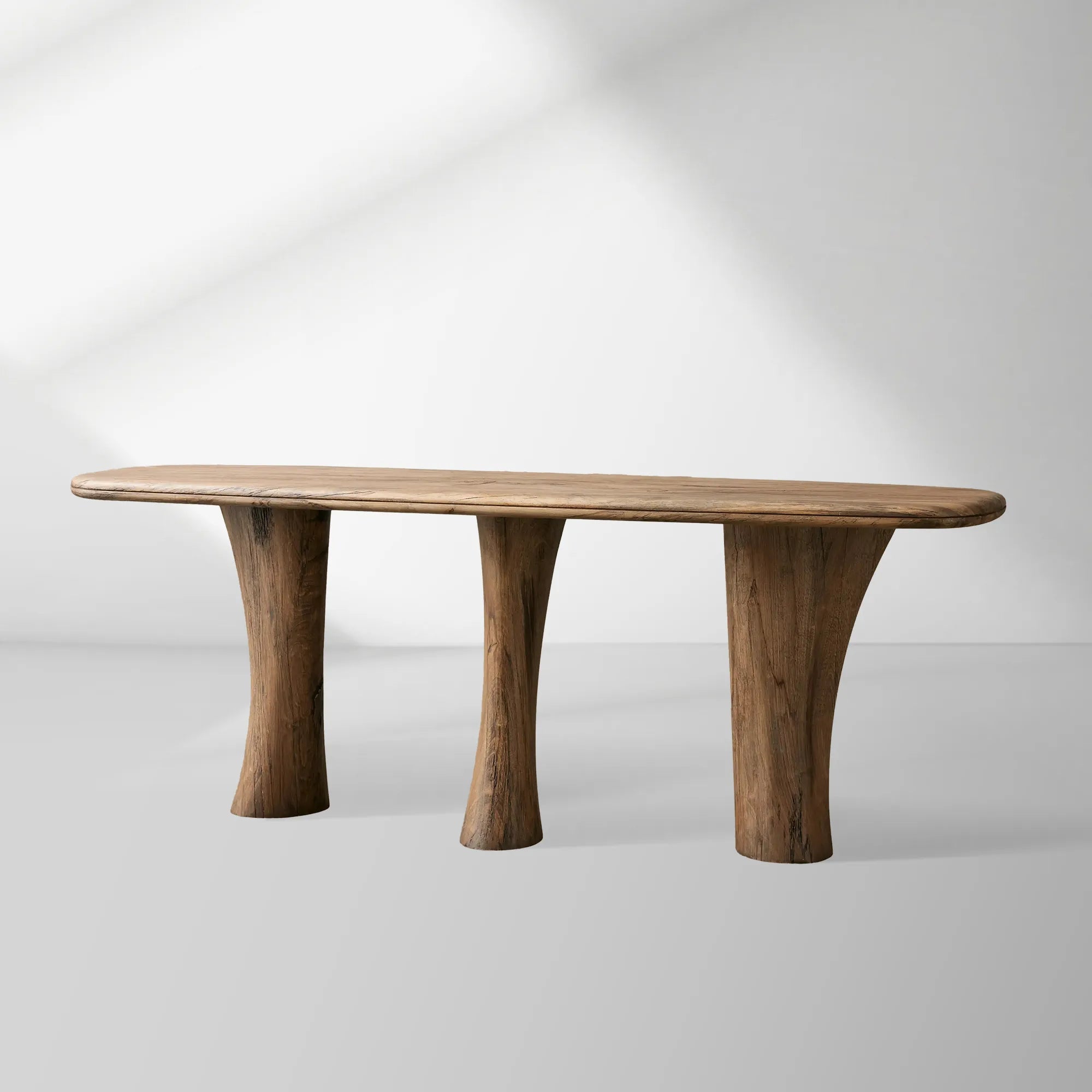 Soumaya Primavera Table console d'entrée Plateau en bois Piètement en acajou Style modernisme organique Table d'entrée