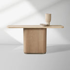 Caden Entrance Console Table Cream Stone Top & Brushed Nickel Plinth Center Tea Table