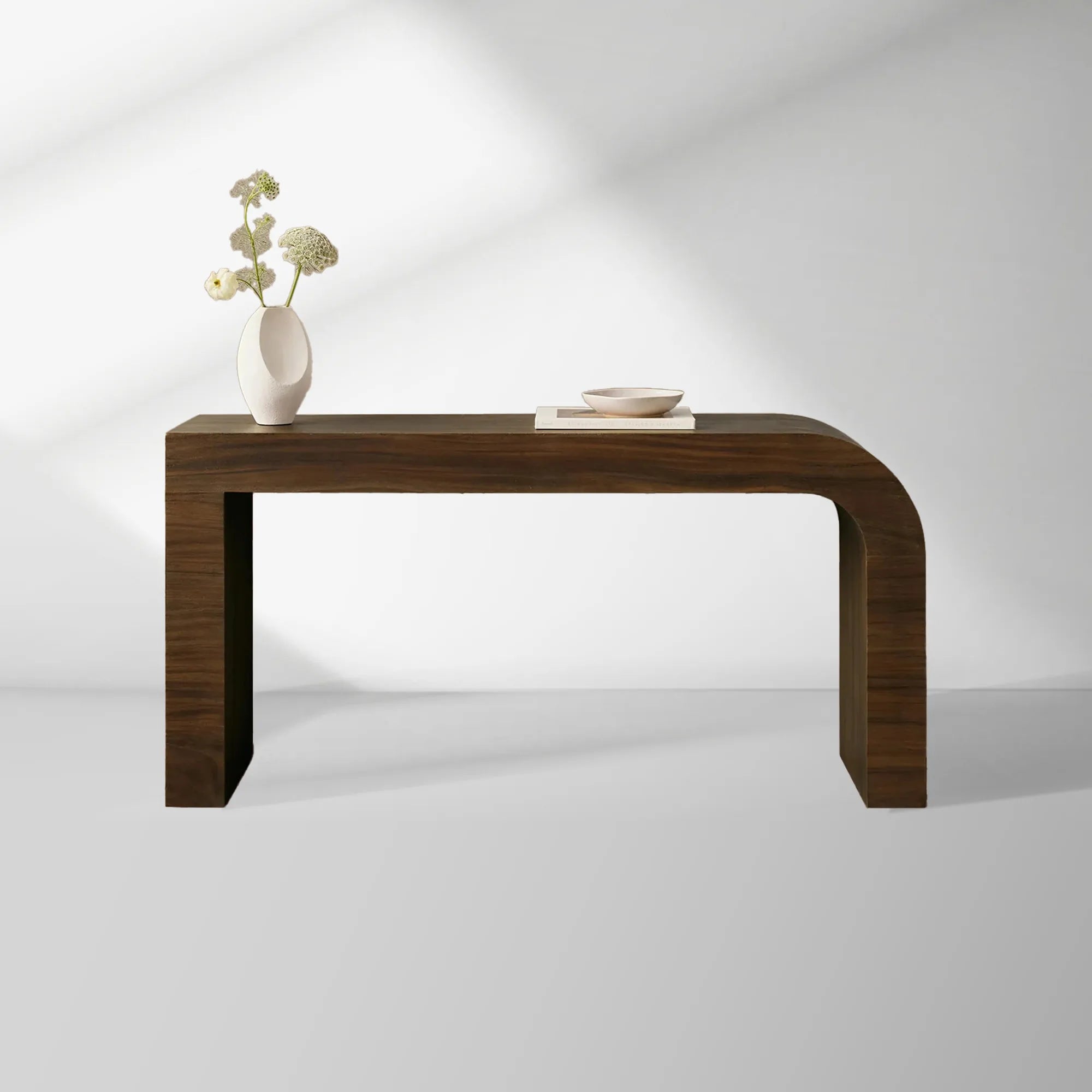 Pliego Guanacaste Wood Entryway Console Table Modern Minimalism Style Hallway Entrance Table