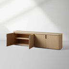 Caden Stone TV-Ständer mit Tischplatte, Medienkonsole, Beistellschrank, TV-Aufbewahrungseinheit, Holz-Sideboard