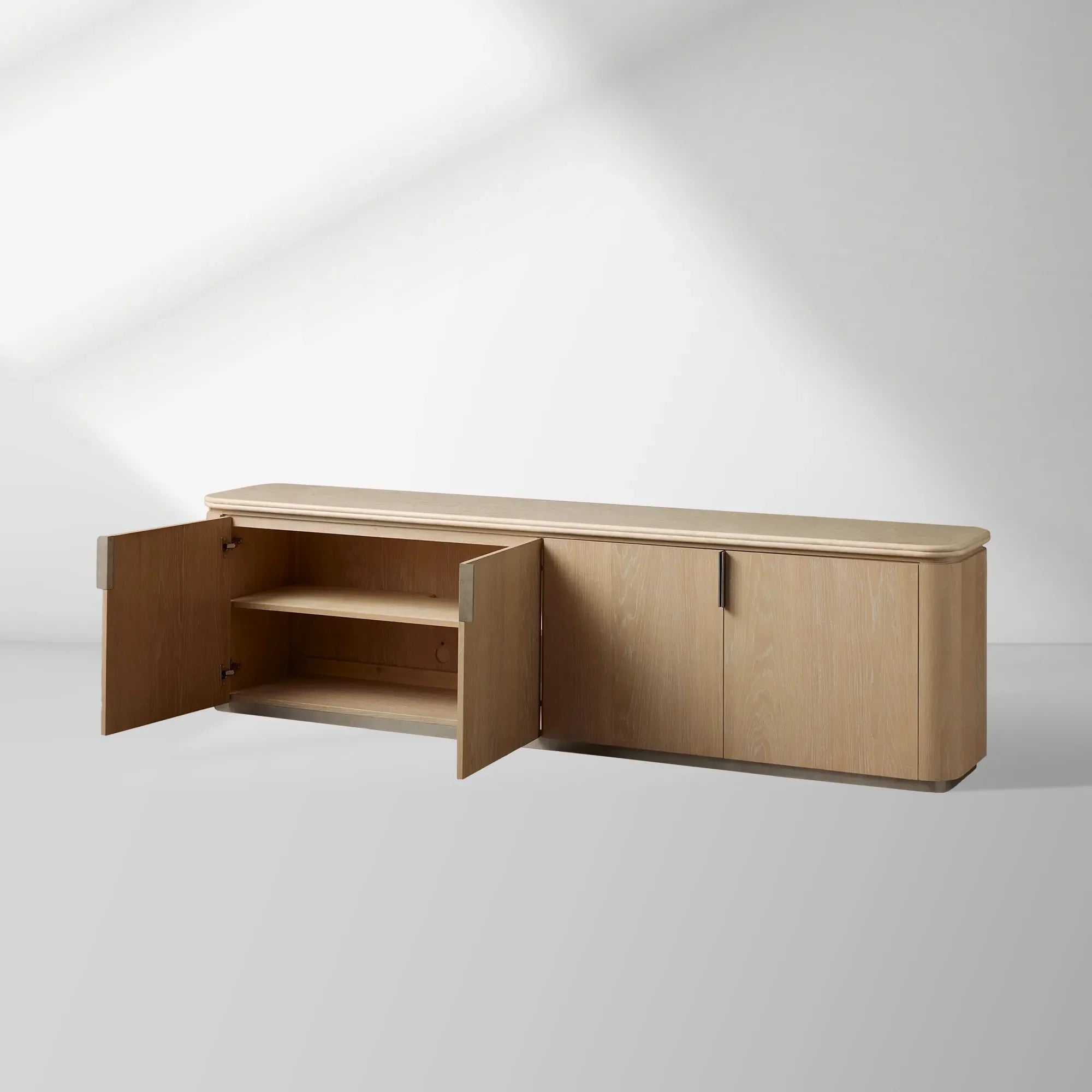 Caden Stone TV-Ständer mit Tischplatte, Medienkonsole, Beistellschrank, TV-Aufbewahrungseinheit, Holz-Sideboard