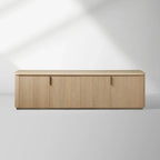 Caden Stone TV-Ständer mit Tischplatte, Medienkonsole, Beistellschrank, TV-Aufbewahrungseinheit, Holz-Sideboard