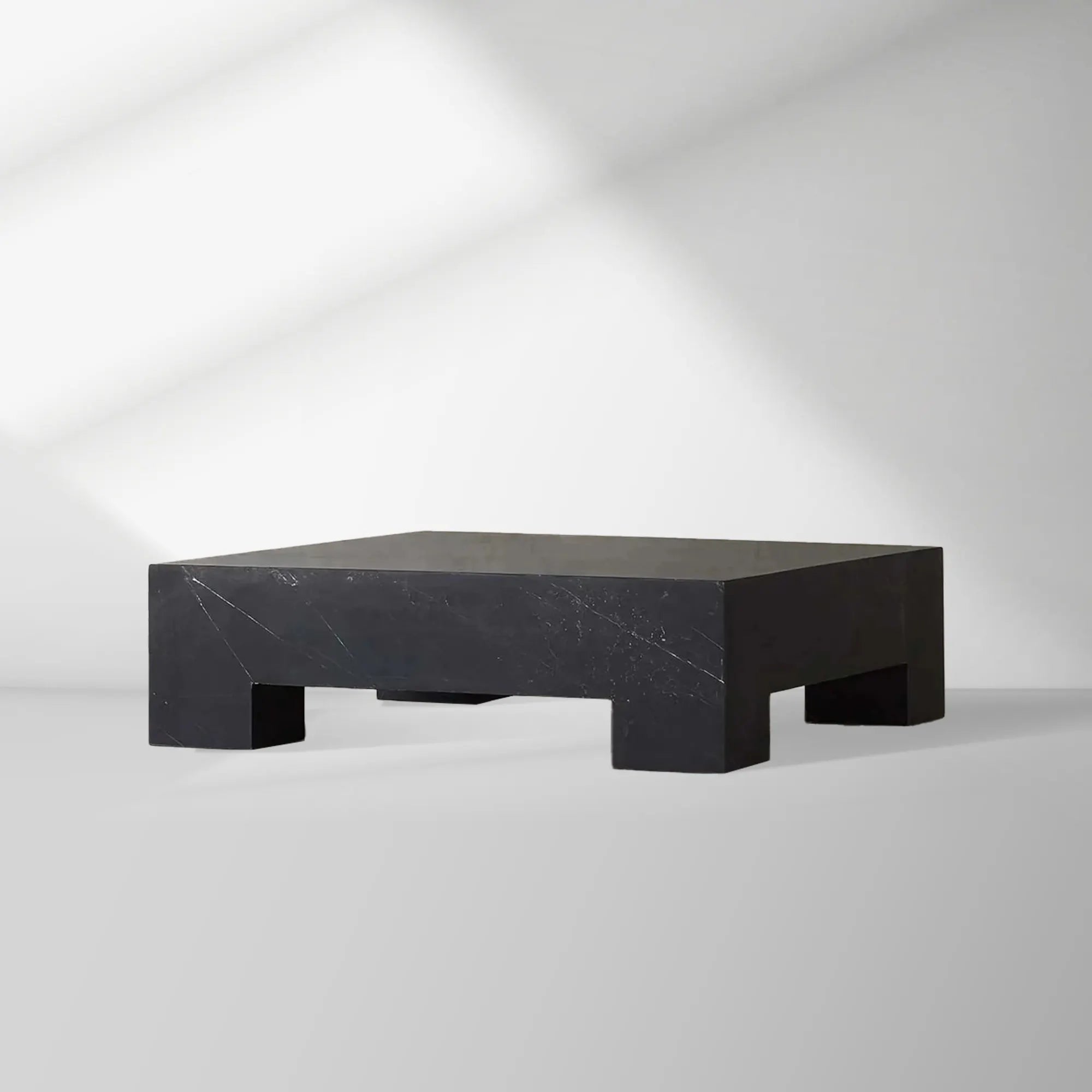 Brooklyn Rectangle Coffee Table wuth Black Marquina Marble Stone Sofa Center Tea Table