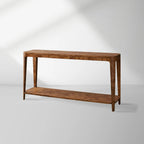 Mogadore Mappa Burl Entryway Console Table Poplar Wood Mid-Century Modern Style Hallway Entrance Table