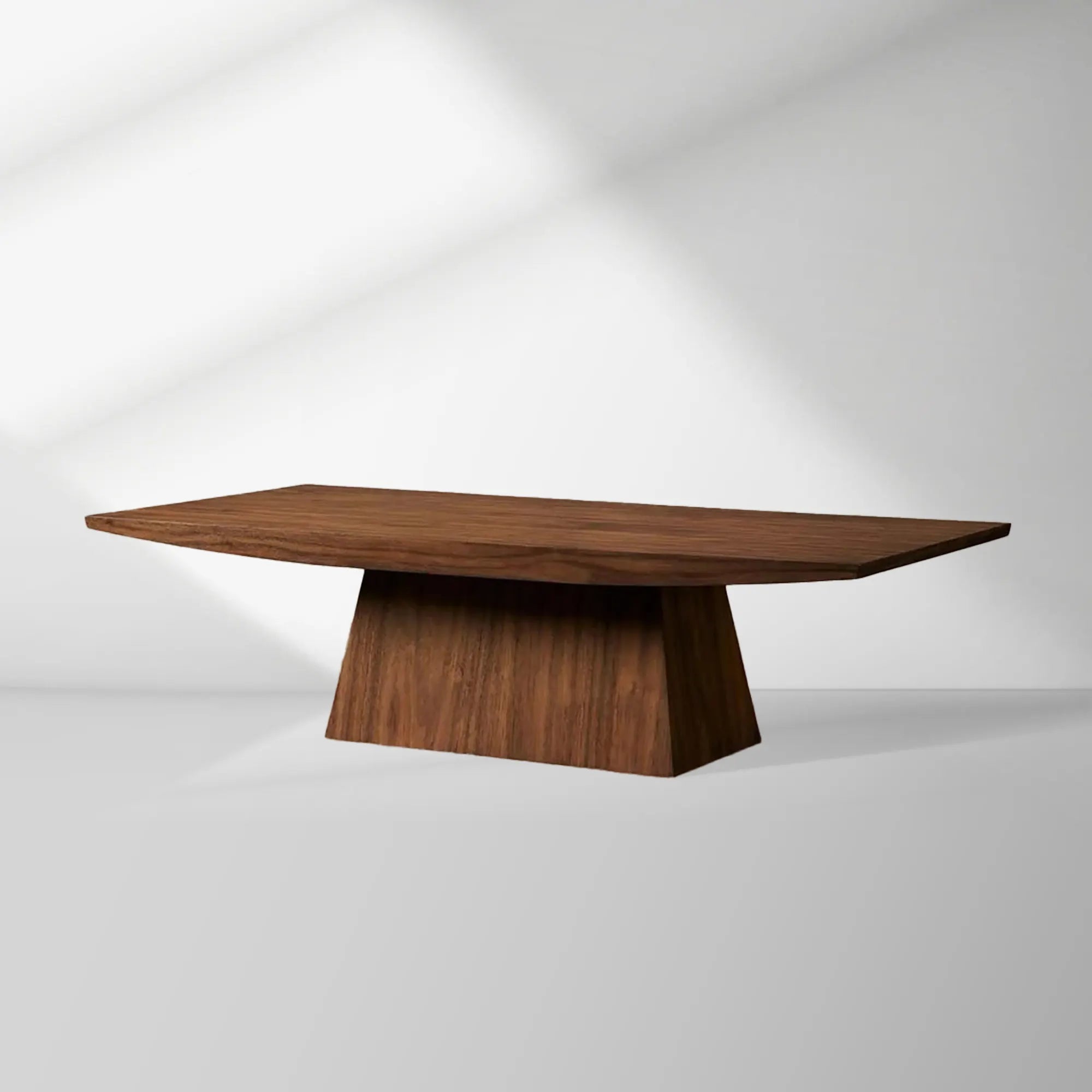 Ilaria Walnut Coffee Table with Natural Walnut Veneer & Classic Pedestal Living Room Center Tea Table Cocktail Table1