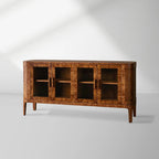 Mogadore Mappa Burl Bois Buffet Commodes Entrées Classiques Portes Vitrées Meuble TV Médias