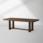 Warby Extension Dining Table with Solid Oak Wood Rectangular  Two 18" Leaves Mocha Finish