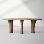 Soumaya Primavera Table console d'entrée Plateau en bois Piètement en acajou Style modernisme organique Table d'entrée