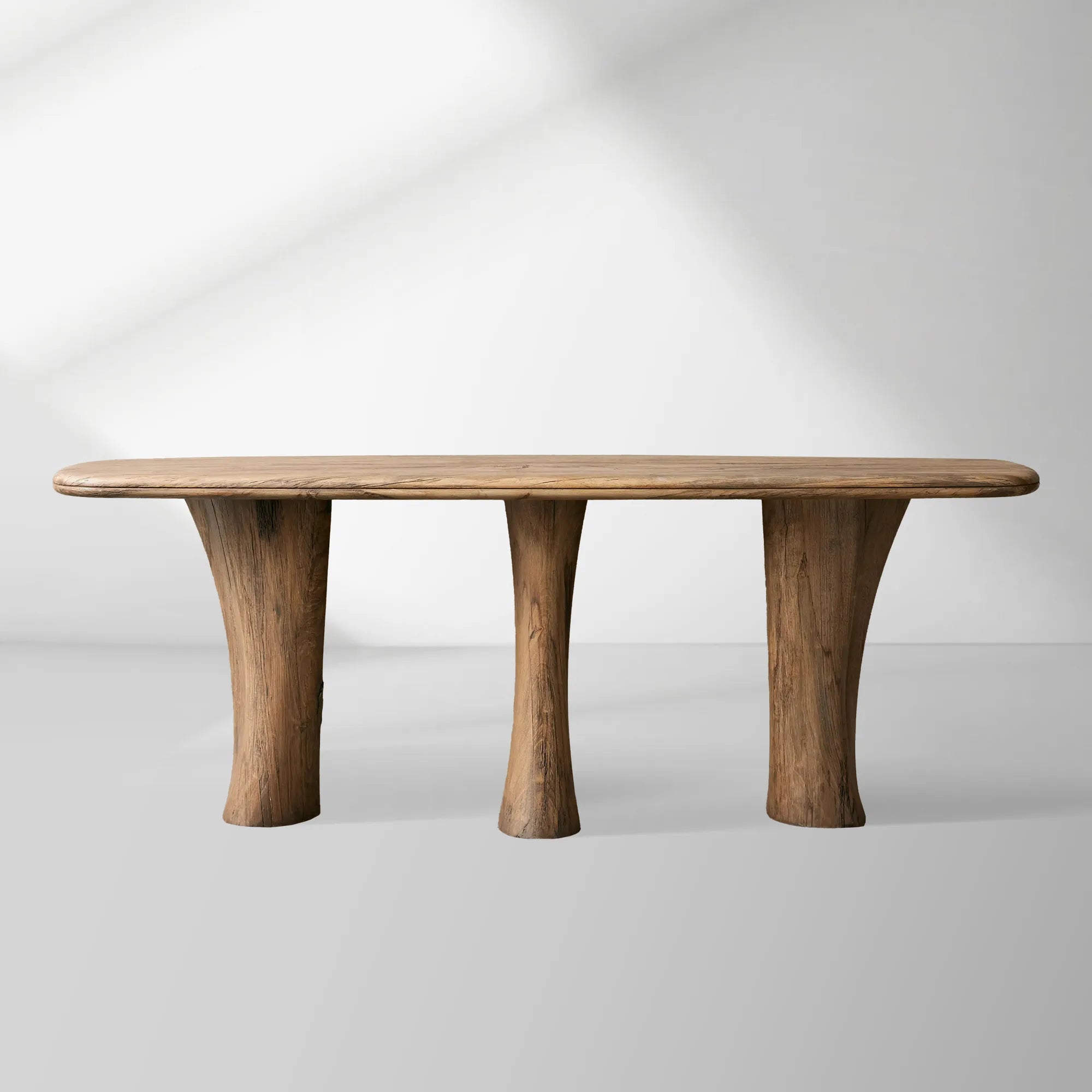 Soumaya Primavera Table console d'entrée Plateau en bois Piètement en acajou Style modernisme organique Table d'entrée