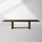 Warby Extension Dining Table with Solid Oak Wood Rectangular  Two 18" Leaves Mocha Finish