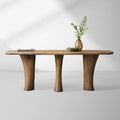 Soumaya Primavera Table console d'entrée Plateau en bois Piètement en acajou Style modernisme organique Table d'entrée