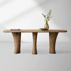 Soumaya Primavera Table console d'entrée Plateau en bois Piètement en acajou Style modernisme organique Table d'entrée