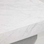 Cinzia Rectangle Stone Coffee Table with Natural Marble Top Plinth Base Sofa Center Tea Table