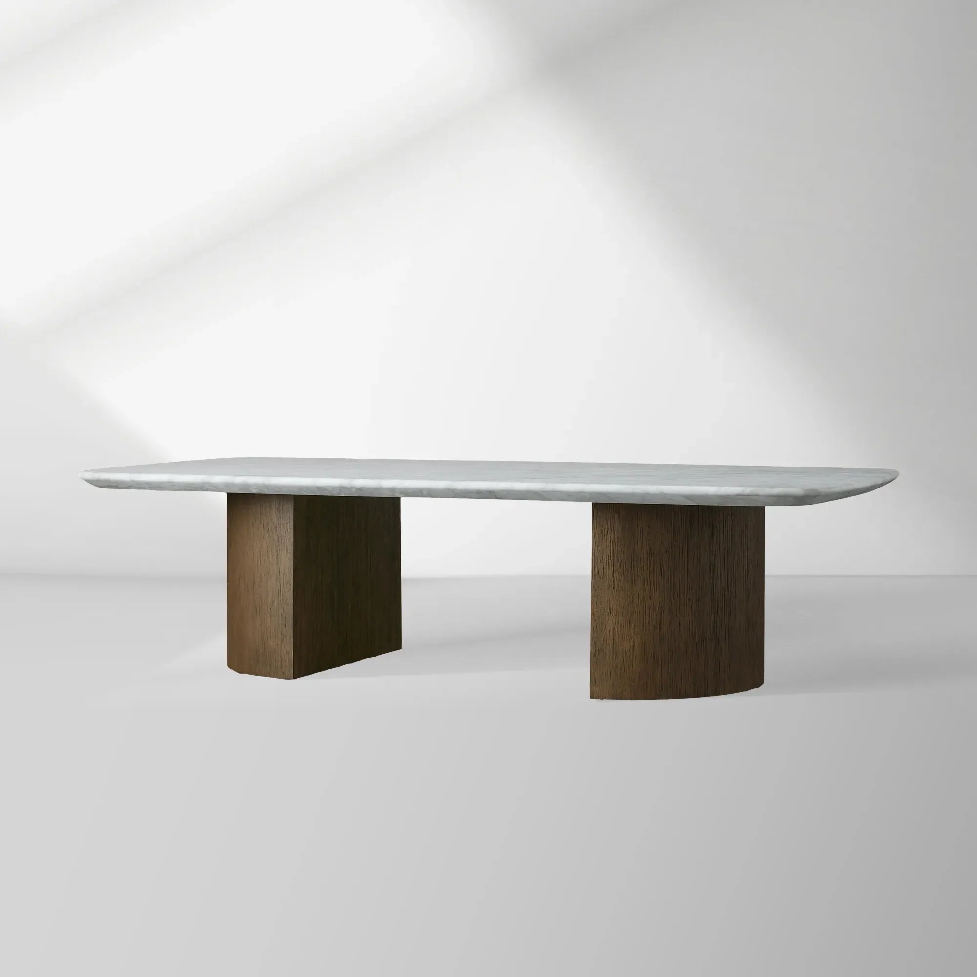 Saint Germain Mix & Match Coffee Table with Marble Top Oak Wood Dauphine Base Cocktail Table Living Room Stone Top Center Tea Table