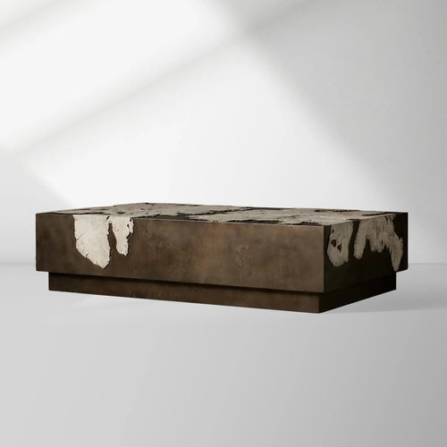 Obra Salvaged Burl Coffee Table with Milpa Burl Wood & Steel Base Living Room Center Tea Table Cocktail Table