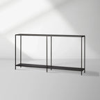 Kavali Metal Entryway Console Table Solid Iron Frame Hallway Entrance Table Elegant & Simple Style
