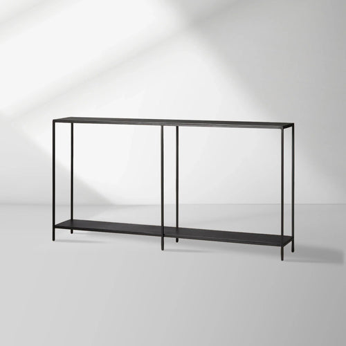 Kavali Metal Entryway Console Table Solid Iron Frame Hallway Entrance Table Elegant & Simple Style
