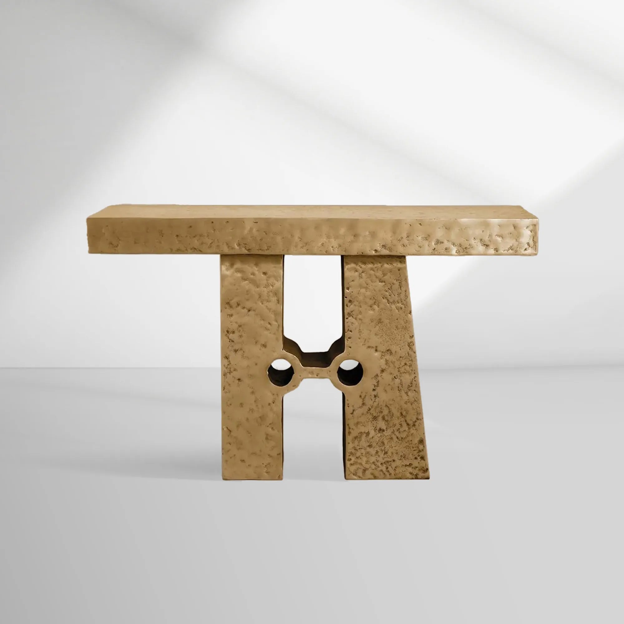 Sydney Skulpturaler Aluminium-Konsolentisch Moderner Skulpturaler Stil Eingangsbereich Wandtisch