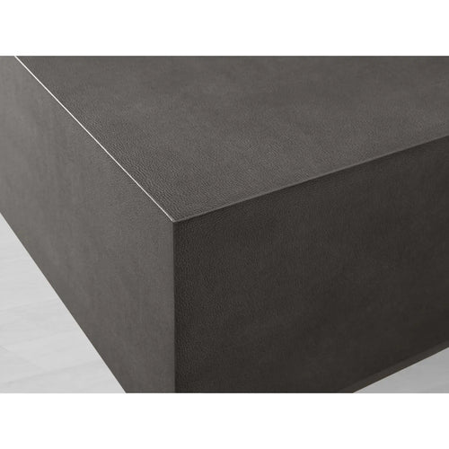 Malone Rectangular Leather Coffee Table with Leather Top & Steel Base Modern Living Room Center Tea Table Cocktail Table