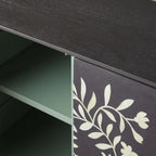 Divya Oak Wood Buffet Sideboard Hand-Inlaid Bone Luxury Entryways Cabinet