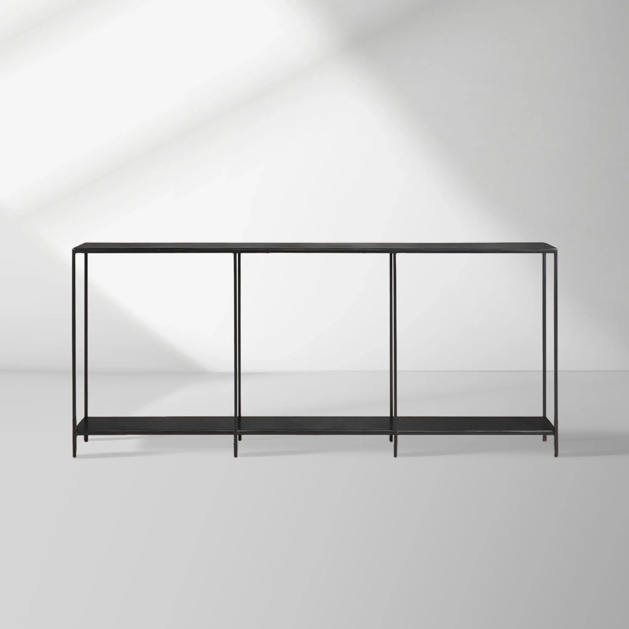 Kavali Metal Entryway Console Table Solid Iron Frame Hallway Entrance Table Elegant & Simple Style