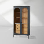 Linley Eichenholz-Hochvitrine mit Glastüren und Schubladen 